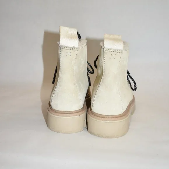 $650 RAG & BONE Natural Lace-up Shearling Ankle Boots COMBAT PLATFORM  39 (PA3) - Picture 6 of 10